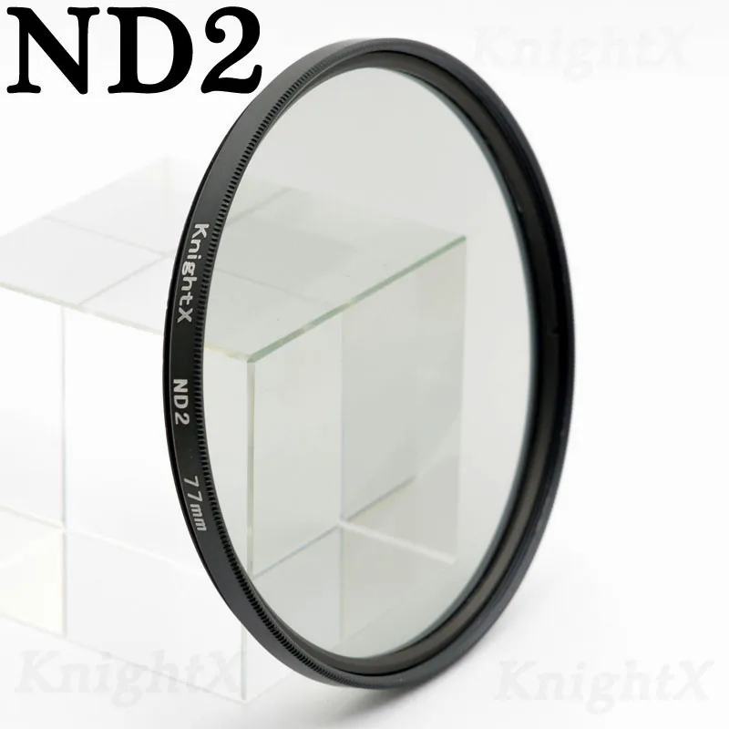 KnightX Градуированный nd2 nd 49 52 55 58 62 67 72 77 мм Комплект фильтров для объектива для sony цифровой зеркальной камеры Canon Nikon a77 eos 600d 70d eos a6000 фото d5200 Градуированный - Цвет: ND2