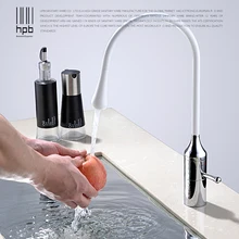 HPB Contemporary Style White Paint Kitchen Mixer Faucet Sink Tap Hot And Cold Water Single Handle Brass Chrome Finished IFD004