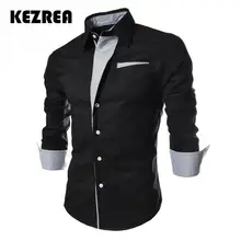 Kezrea Повседневная рубашка Горячая Высококачественная модная полосатая разноцветная стильная тонкая рубаха мужские повседневные рубашки с длинными рукавами