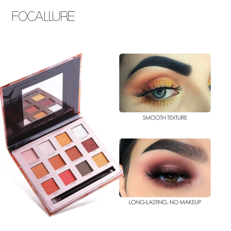 

Professional 12 Colors Glitter Shimmer Eyeshadow Palette Primer Makeup Waterproof Diamonds Matte Nudes Eye Shadows