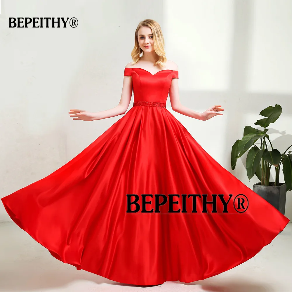 Vestido de festa, длинное вечернее платье трапециевидной формы, винтажное платье с открытыми плечами, платья для выпускного вечера, пояс со стразами, Robe De Soiree