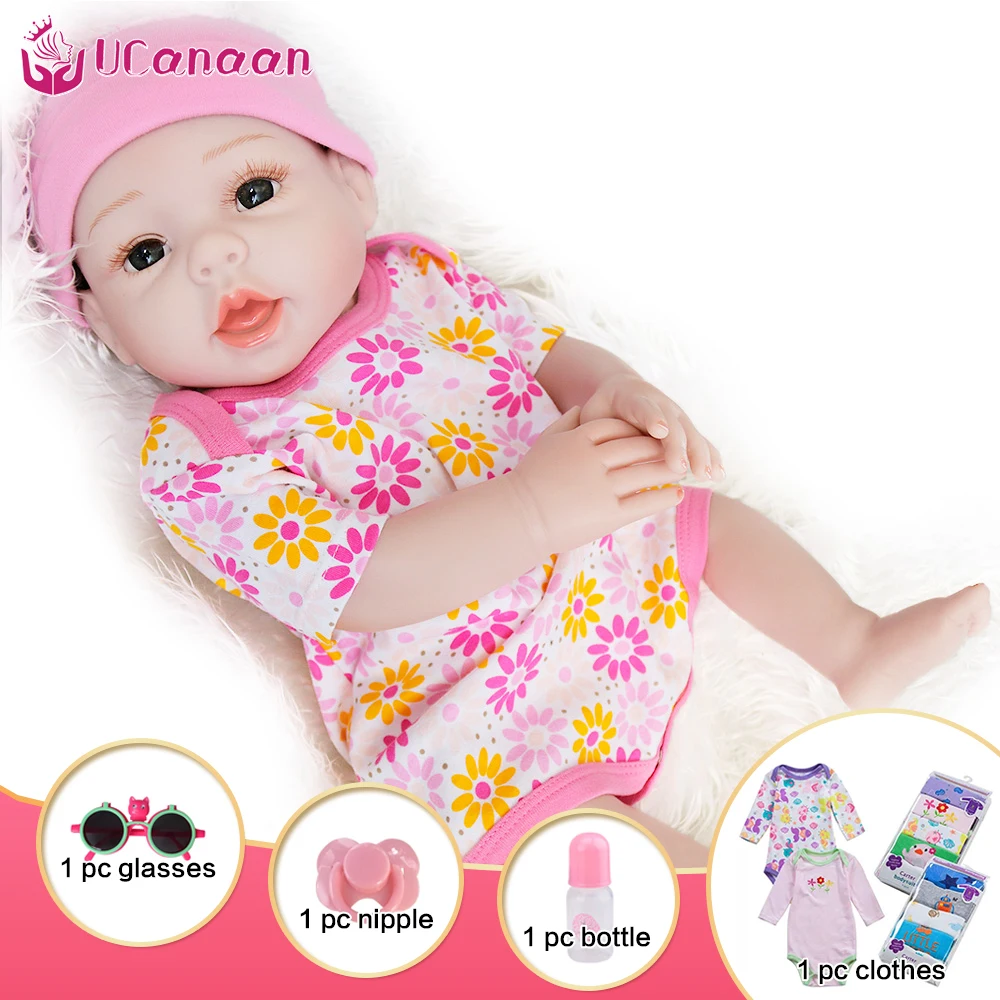 

UCanaan 20'' Real Baby Girl Doll Realistic Newborn Reborn Babies Dolls Lifelike Full Body Silicone Vinyl Alive Doll