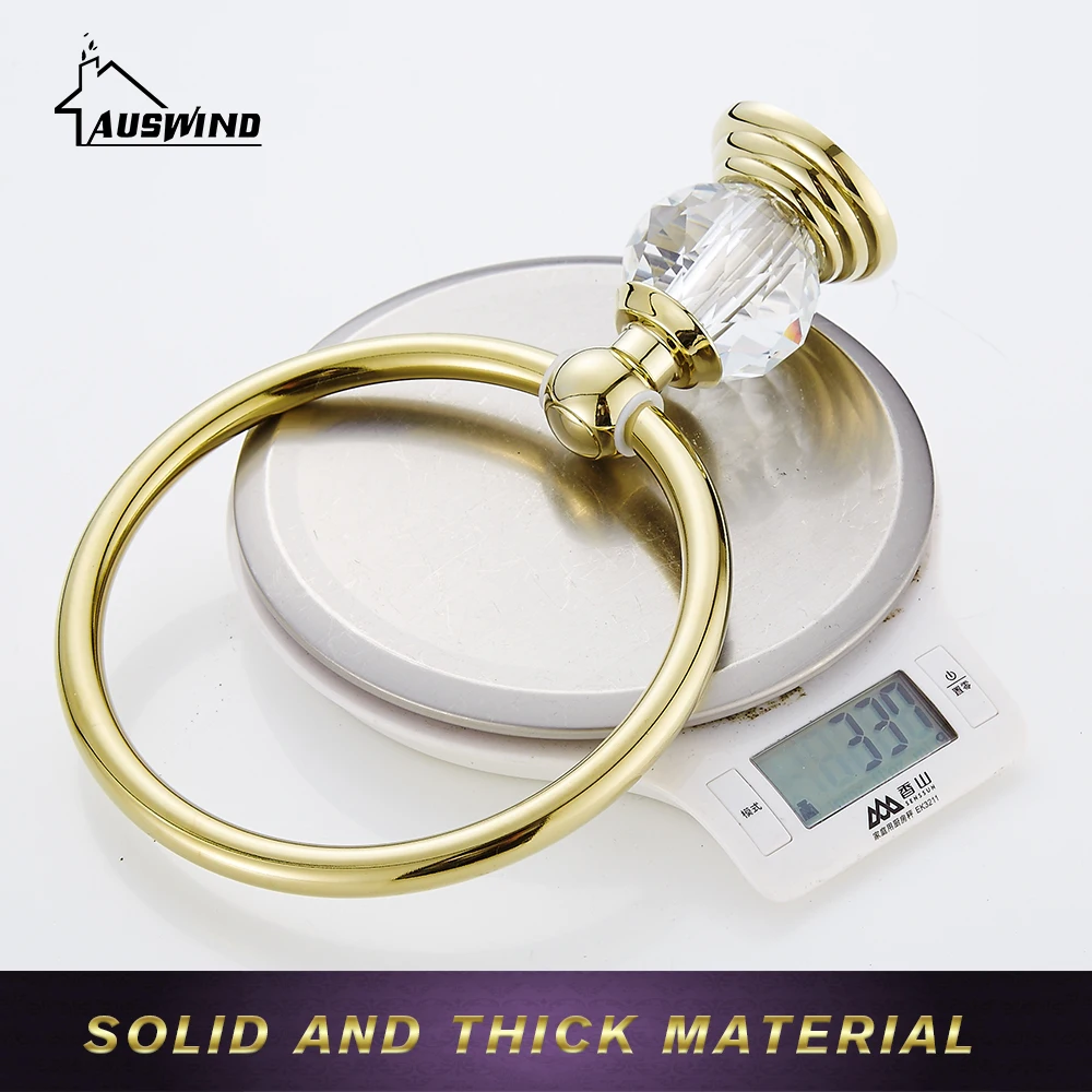 Antique Gold Brass Polished Bathroom Hardware Set Crystal Bathroom Accessories Set Er1 Clear Crystal Makes Bathroom Luxury