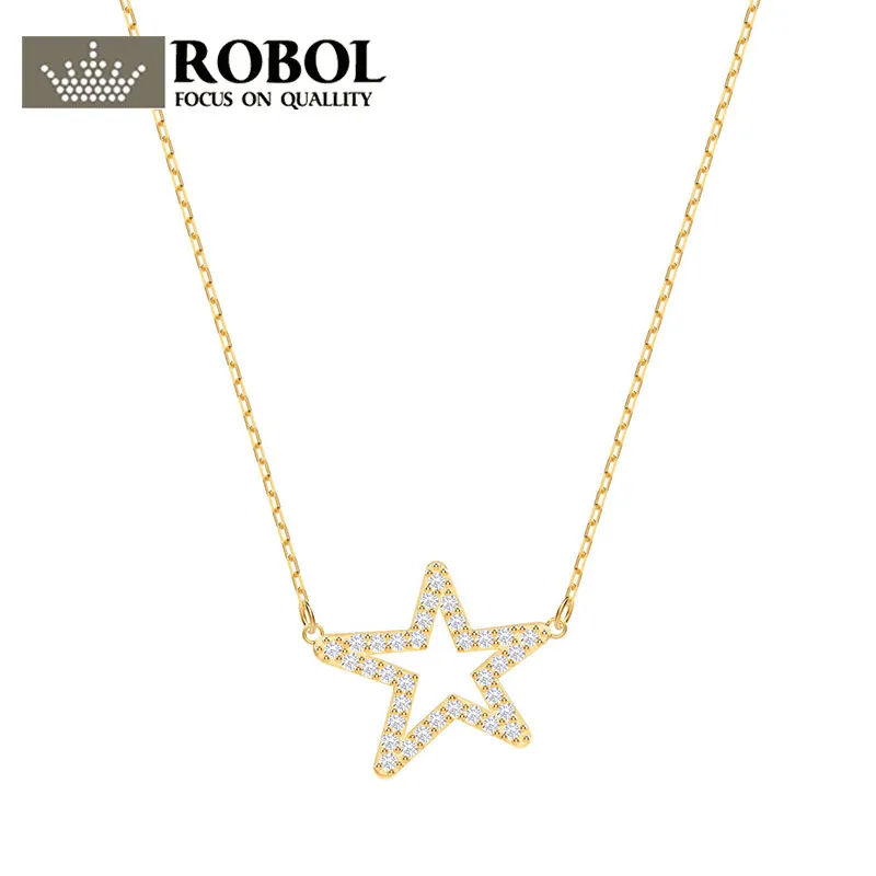 

ROBOL High Quality Original 2019 Spring New ONLY Meteor Gold Star Necklace 5462757 DIY Woman Jewelry Gift Free Shipping