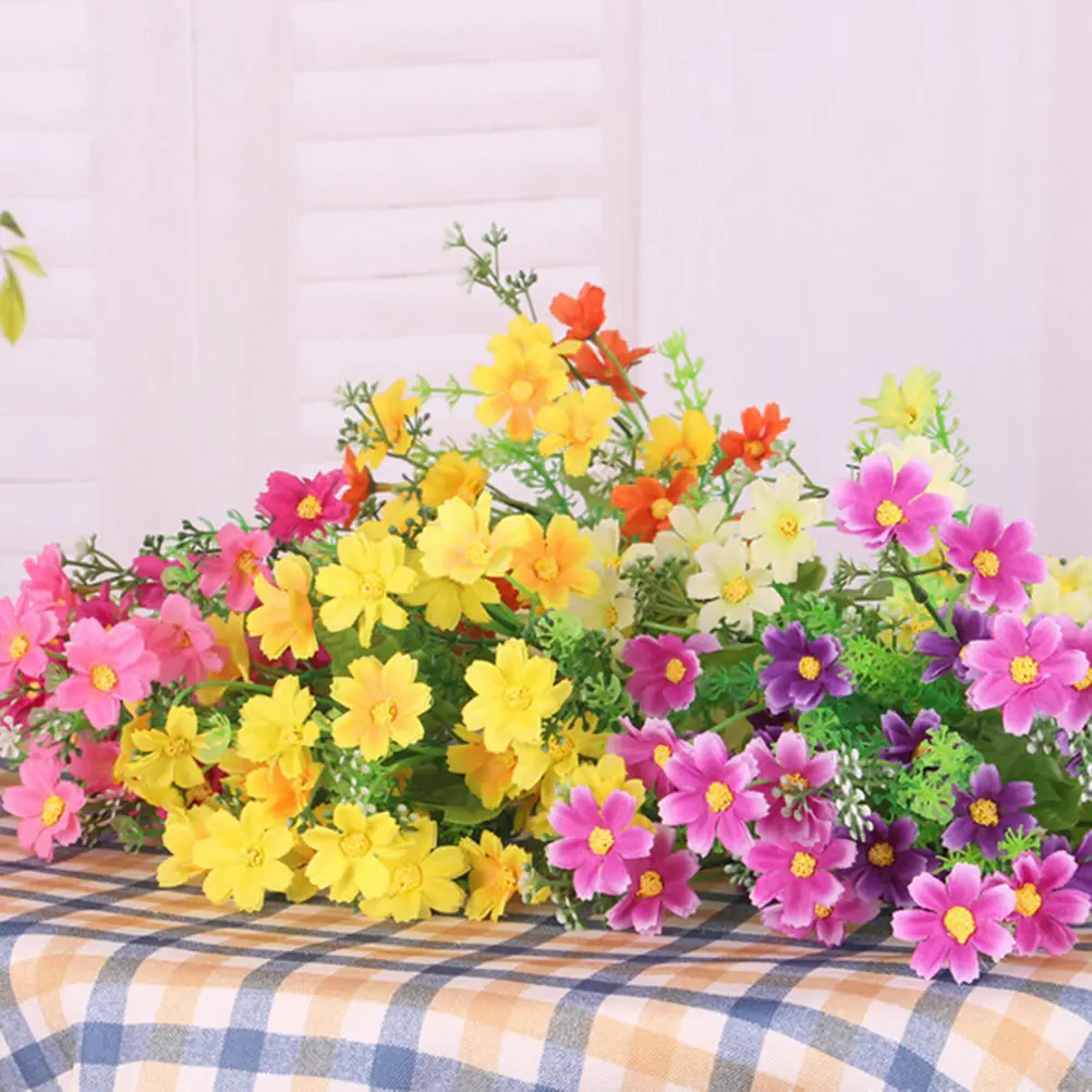28 Heads Fake Daisy Cheap Real Touch Flower Plants Grass Without Pots Silk Artificial Flowers For Wedding Home Decoration 28 Heads Fake Daisy Cheap Real Touch Flower Plants Grass Without Pots Silk Artificial Flowers For Wedding Home Decoration