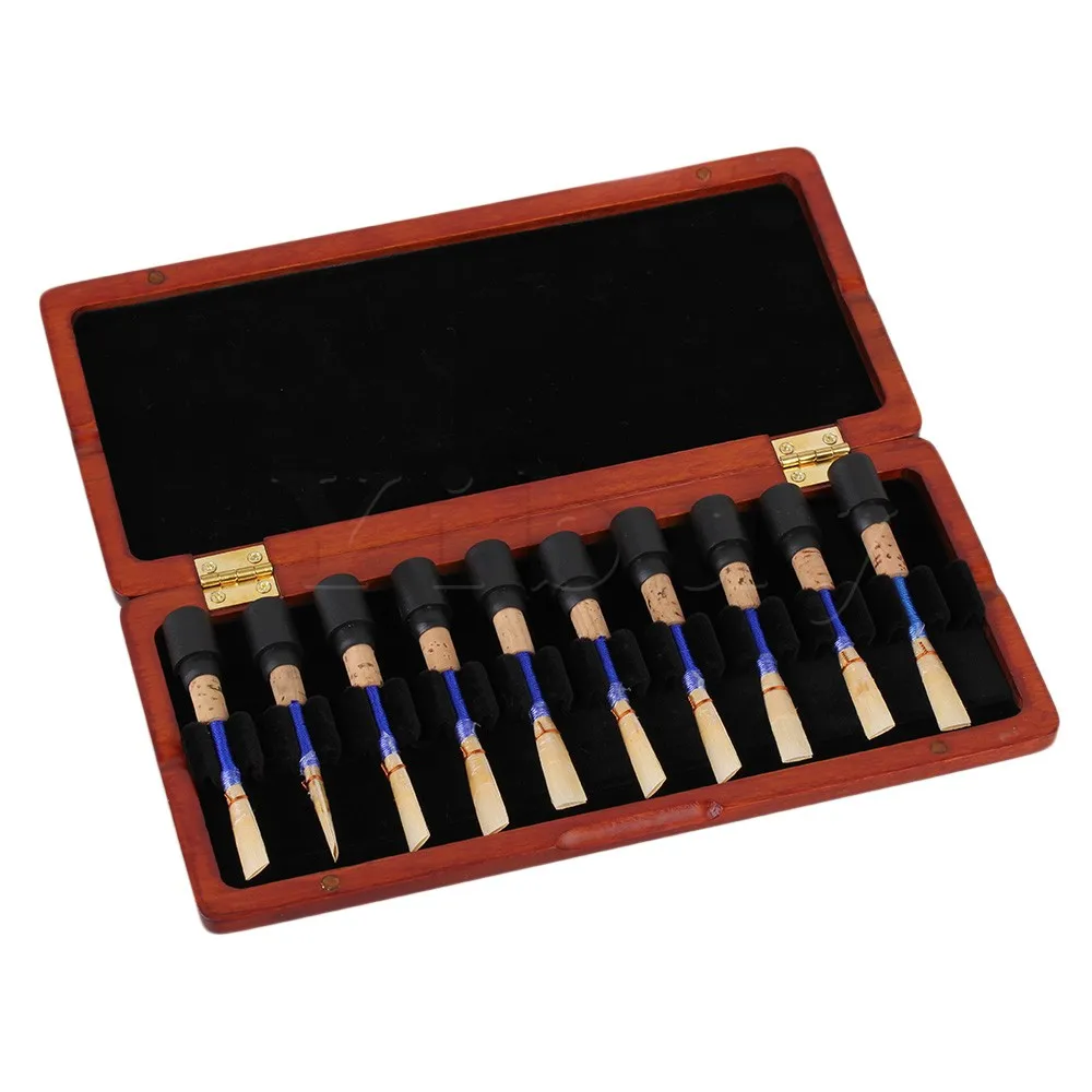 Yibuy Amber Color Natural Wood Oboe Reed Case Protector Holds 20pcs