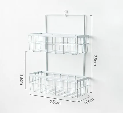 Железная сетка настенная полка двойной стеллаж для хранения скандинавские настольные полки Косметика кухня Batheroom подвесное домашнее хранилище корзина украшение - Цвет: 1