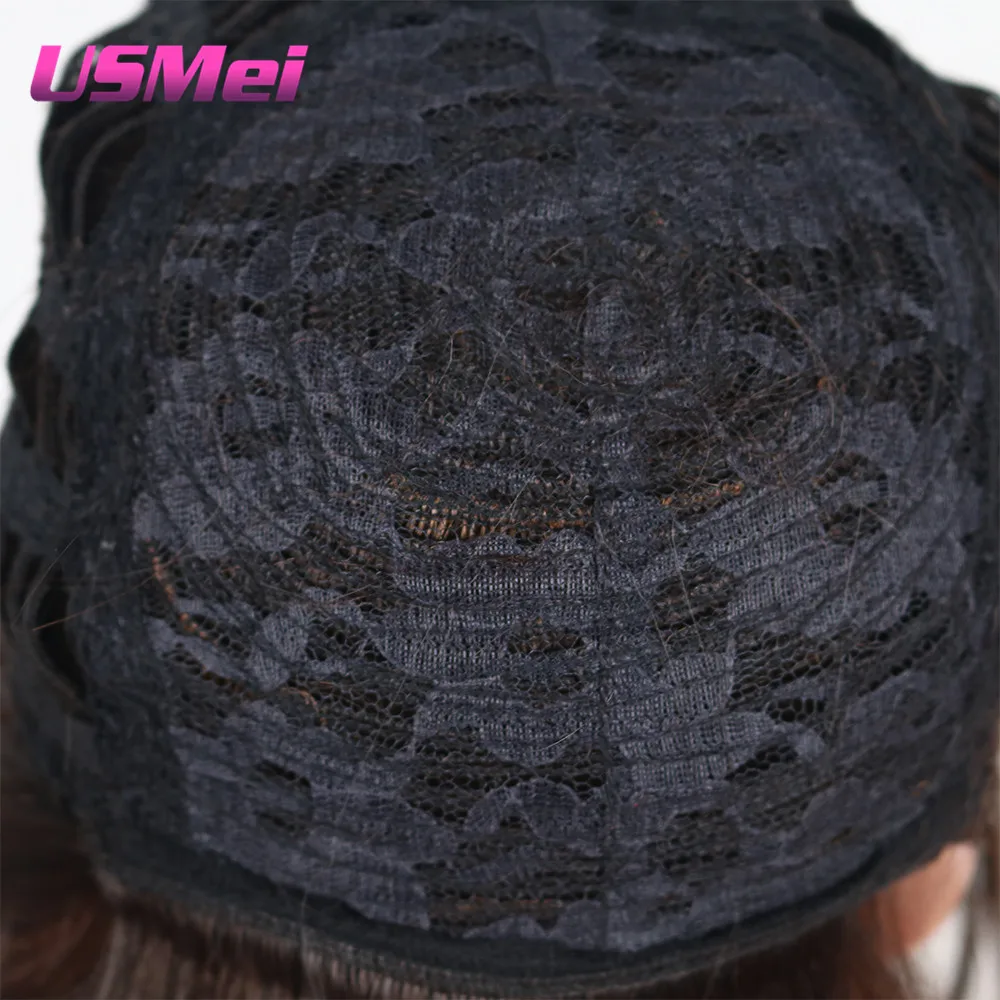USMEI 14 дюйм(ов) ов) Синтетические Яки прямые волосы два цвета средней длины для женщин парик термостойкие коричневый косплэй искусственные