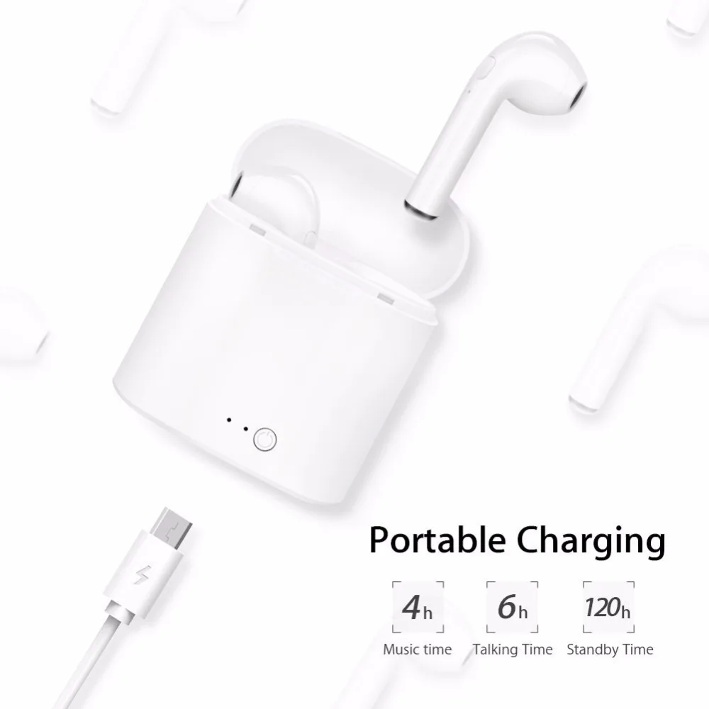 HBQ i7 TWS Беспроводной наушники Bluetooth V4.2 стерео гарнитура для iPhone 8 plus камеры