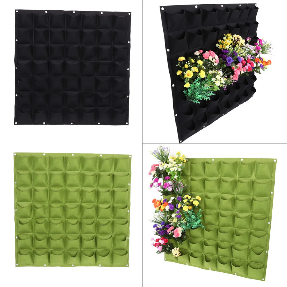 Garden Grow Bag Pockets Vertical Planter Wallmounted Pe Gardening