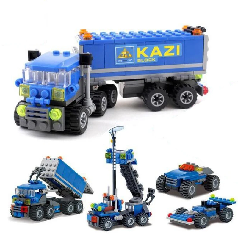 Новый 318 шт. 4 в 1 техника URBAN FREIGHT Building Конструкторы городской грузовик игрушечные кирпичи игрушечные лошадки для детей