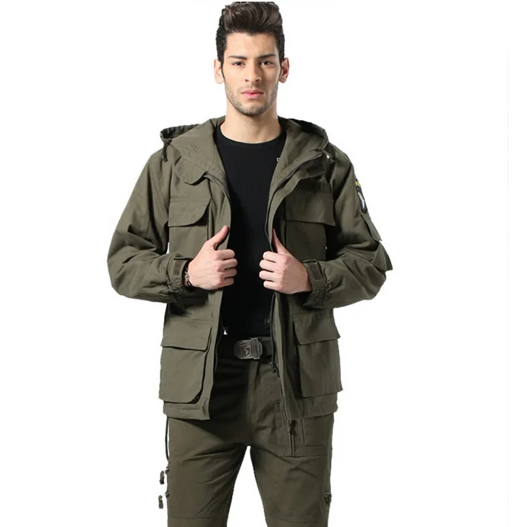 Мужская немецкая Военная тактическая куртка хлопок ветрозащитный Тренч армейская Одежда Размер M-3XL