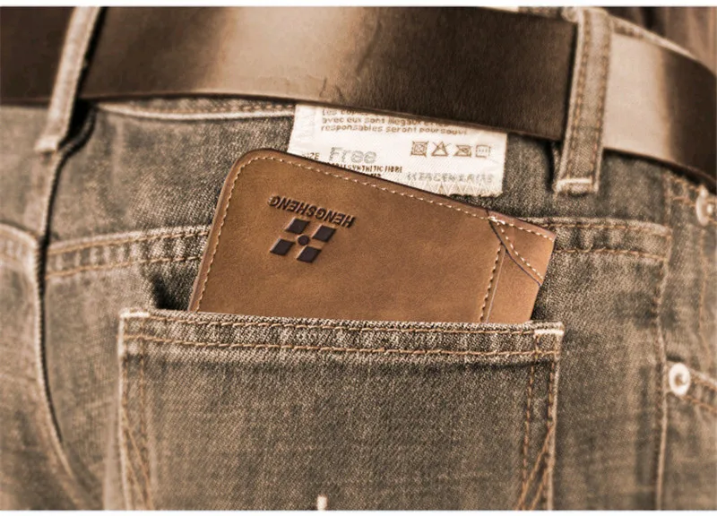 Мужской мягкий кожаный кошелек, короткий замшевый держатель для кредитных карт, мужской кошелек, Высококачественный новый кошелек для
