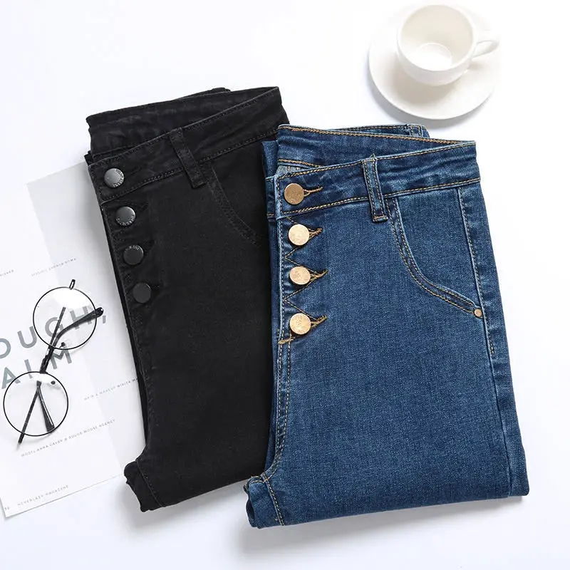 

Black Jeans For Women Stretch Skinny High Waist Jeans Women Blue Denim Pencil Pants Female Slim Streetwear Plus Size Jeans Q1240