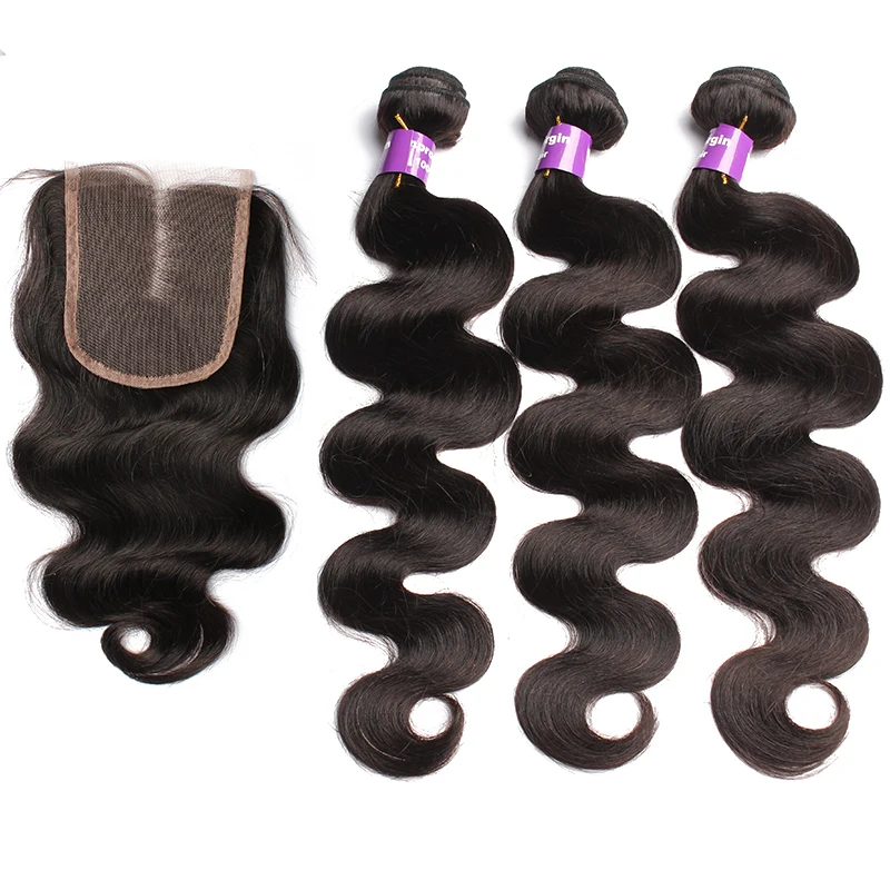 Body Wave Peruvian Human Hair Bundles With Closure Virgin Hair Bundles Lace Closure 3 Pcs Natural Color Hair Extensions CARA Body Wave Peruvian Human Hair Bundles With Closure Virgin Hair Bundles Lace Closure 3 Pcs Natural Color Hair Extensions CARA