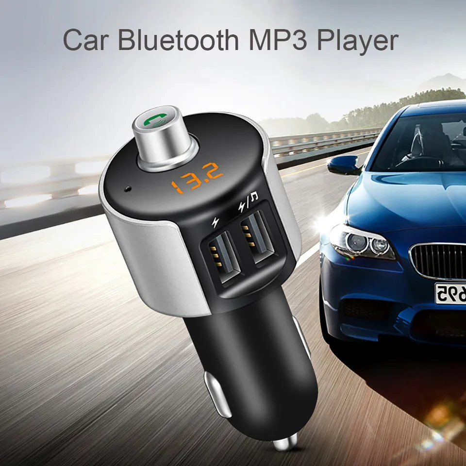 Cunymagos Wireless Bluetooth FM Transmitter Modulator Car Radio Adapter Car MP3 Player 3.4A Dual USB Car Charger Handsfree Car Kit (3)