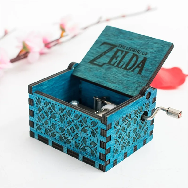 Game The Legend of Zelda Theme Handmade Engraved Wooden Music Box Crafts Cosplay