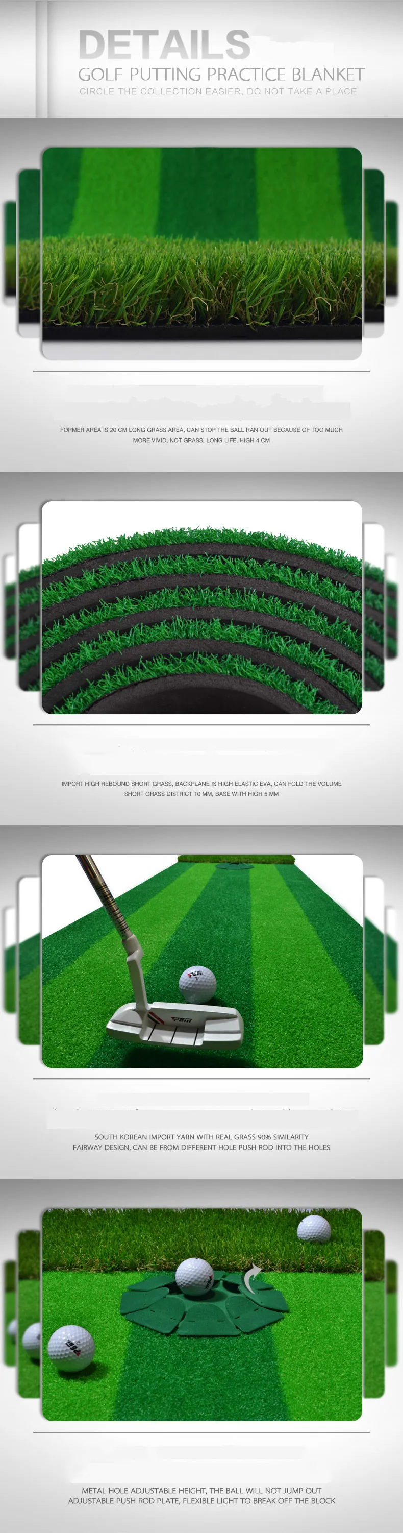 PGM новый гольф Крытый 0,58*3 м положить зеленый клюшка практика трек зеленый коврик