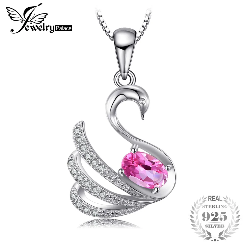 Jewelrypalace изысканный 0.5ct натуральная розовый топаз кулон Цепочки и ожерелья