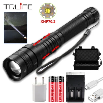 

Powerful LED Flashlight xhp70.2 Ultra Bright Waterproof linterna led Torch xhp70 xhp50 18650 Best Camping, Outdoor light