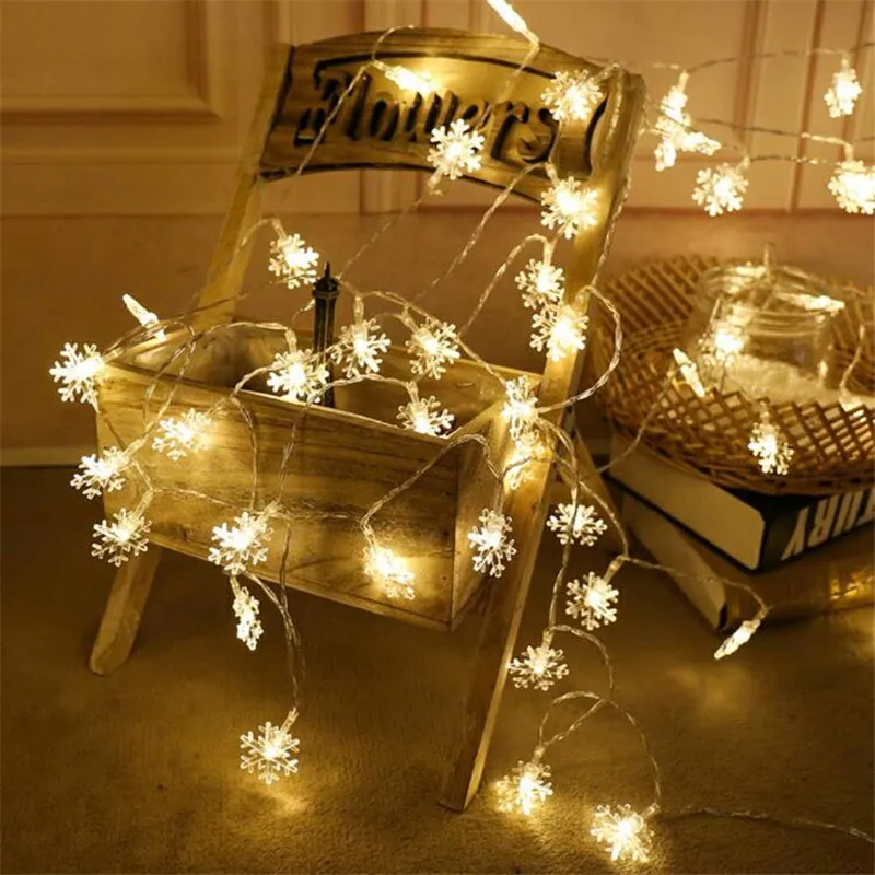 5M 28LEDS Snowflake LED String Lights Christmas Holiday Lighting for the Curtain Bedroom Party Wedding Decoration 5M 28LEDS Snowflake LED String Lights Christmas Holiday Lighting for the Curtain Bedroom Party Wedding Decoration