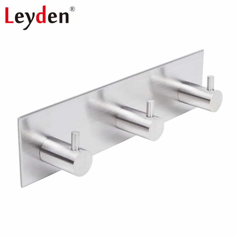 LeydenSUS304StainlessSteel3MSelfAdhesiveBrushedNickelRobeHookClothesHookTowelHook.jpg