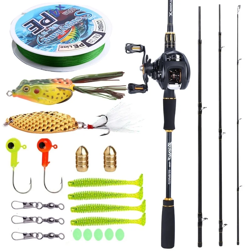 

Sougayilang 2.1M Fishing Rod and Reel Combos - Carbon Fiber Portable Casting Rod with Baitcasting Reel Kit Fishing Rod Set