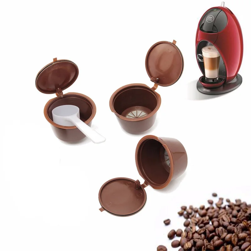 

3pcs/pack Reusable Dolce Gusto Coffee Capsule Plastic Capsule Filter Cup Coffee Filter Baskets Soft Capsules Taste Sweet