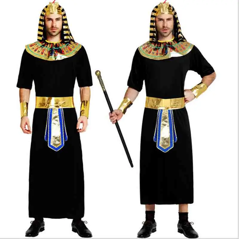Mens Egyptian King Pharaoh Fancy Dress Costume Adults Outfit