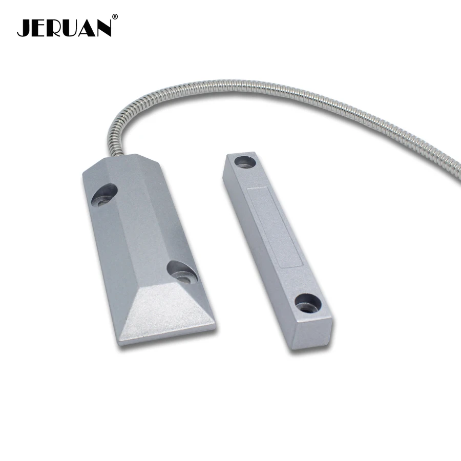 JERUAN 1 PCS Wired magnetic Rolling Door sensor alarm NC signal Alarm security steel material Fire