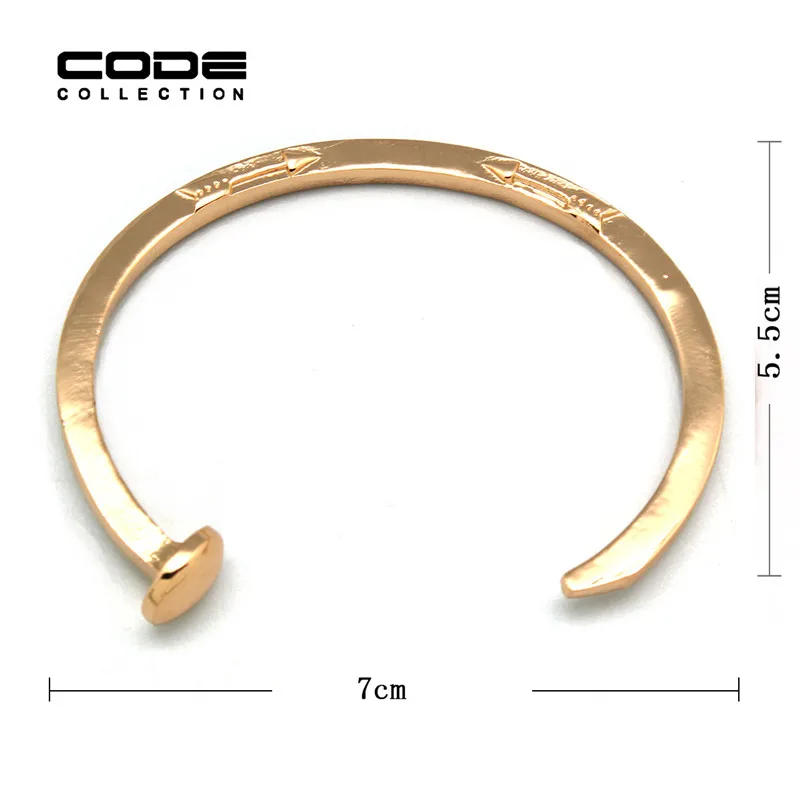 

Punk Harbors Style High Quality Concise Gold Nail Bracelet Bangles For Women Men Express Charm Jewelry Accessories Holiday Gift