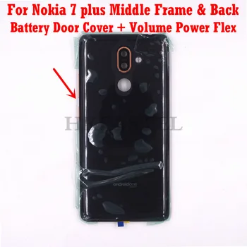 

For Nokia 7 plus 7P Original Mobile Phone Housing LCD Frame Back battery door cover volume power key flex ( Not SIM card tray)