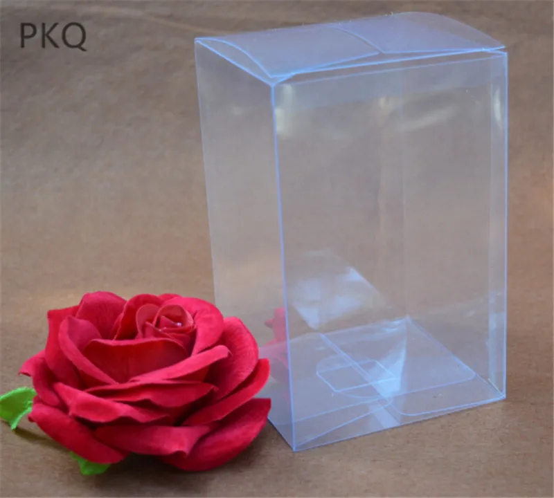 6*9*12cm Transparent Plastic PVC Boxes Clear Folding Storage Gift Box Packaging Christmas