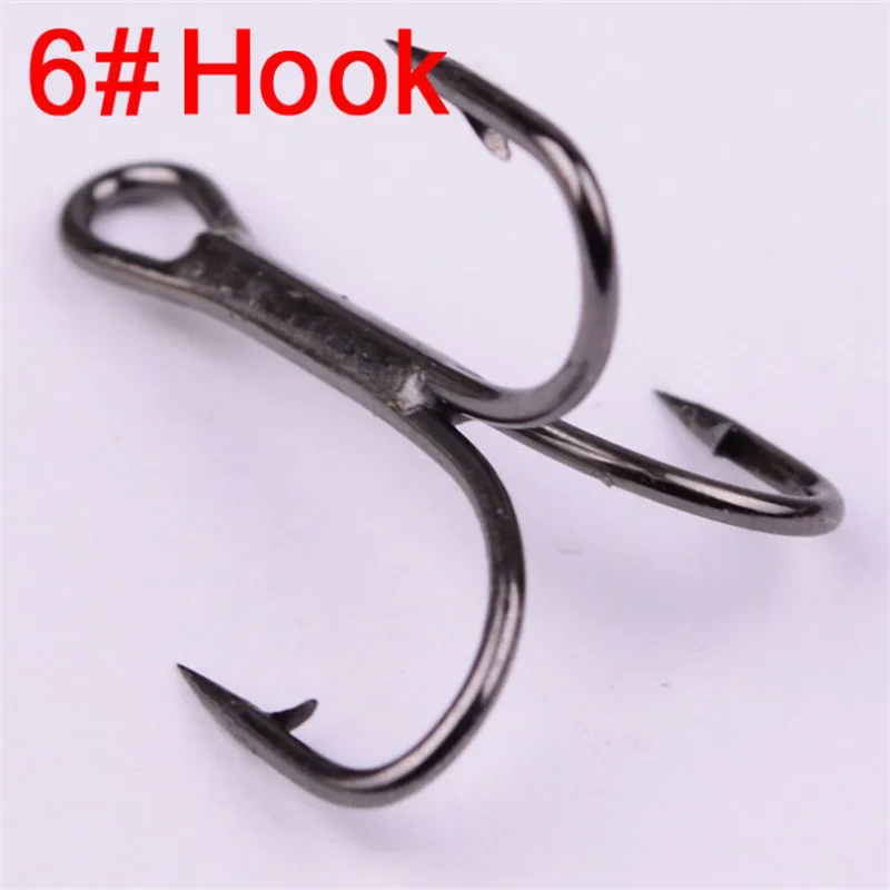 50Pcs/lot 2# 4# 6# 8# 10# Fishing Hook High Carbon Steel Treble Overturned Hooks Fishing Tackle Round Bend Treble Saltwater Bass