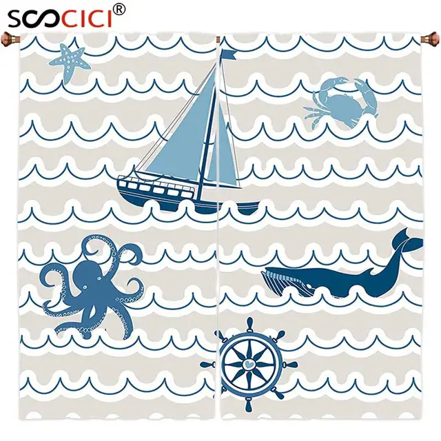 Fenster Vorhange Behandlungen 2 Panels Nautische Decor Tropische