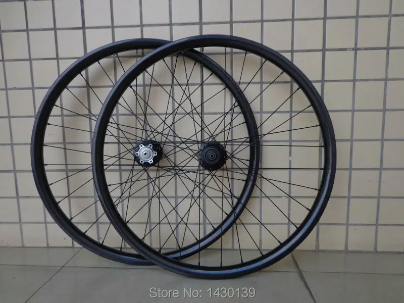 Excellent New 26" Mountain bike clincher rim 3K full carbon wheelset disc brake 26 inch carbon bicycle wheelset 26er MTB bike parts 0