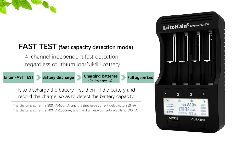 Зарядное устройство Liitokala Lii-500 18650, зарядное устройство 18650 1,2 в 3,7 в 3,2 в 3,85 В AA/AAA 26650 16340 25500 NiMH зарядное устройство для литиевых батарей