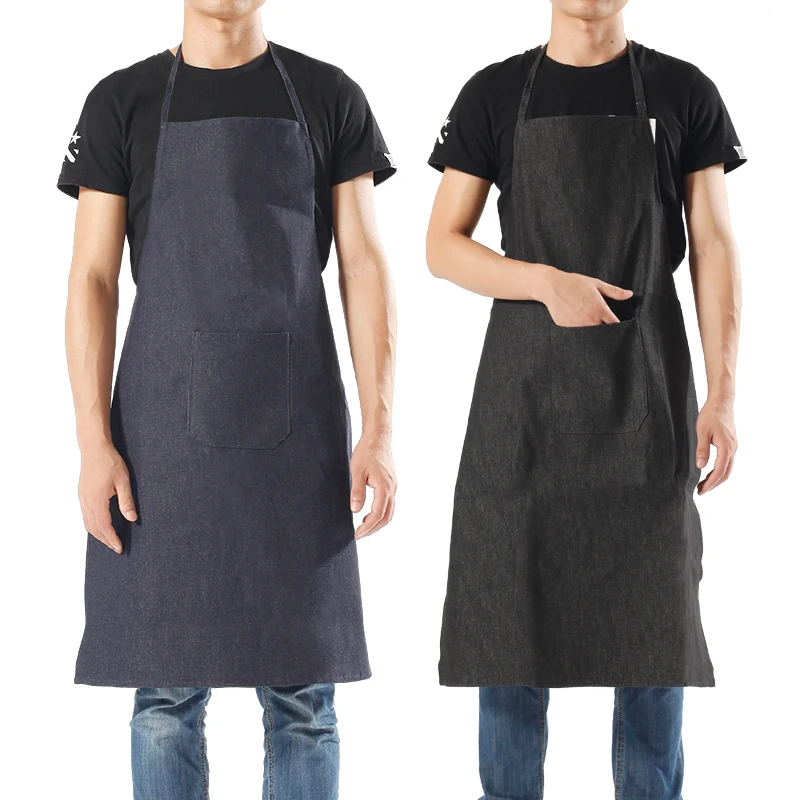 Canvas denim apron Korean fashion kitchen work apron men and women