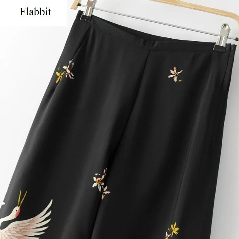 Женские винтажные брюки кимоно Flabbit весенние повседневные уличные с принтом