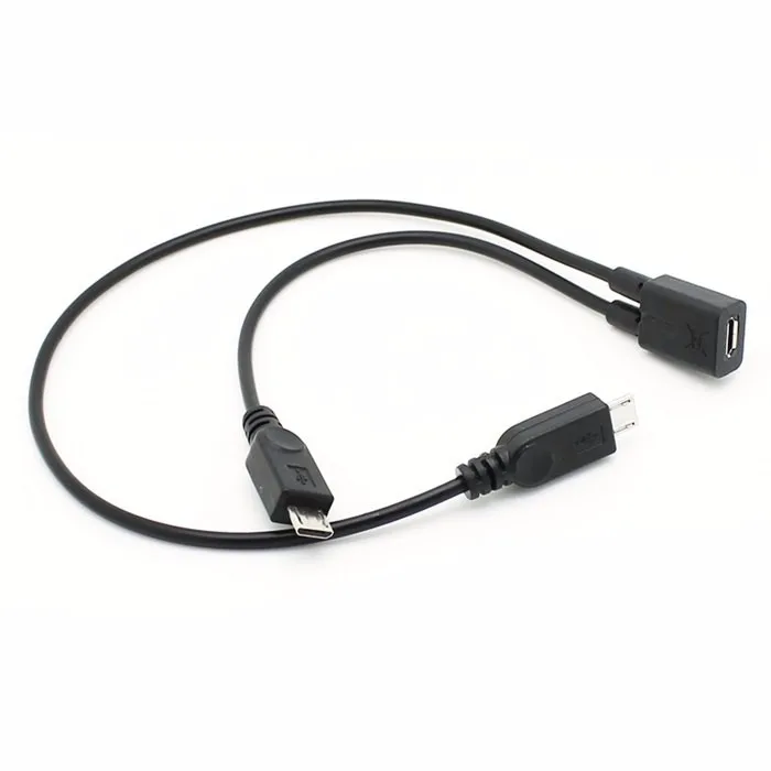 (100 шт./лот) Micro USB Женский до 2 Micro USB Мужской Splitter Расширение зарядный кабель