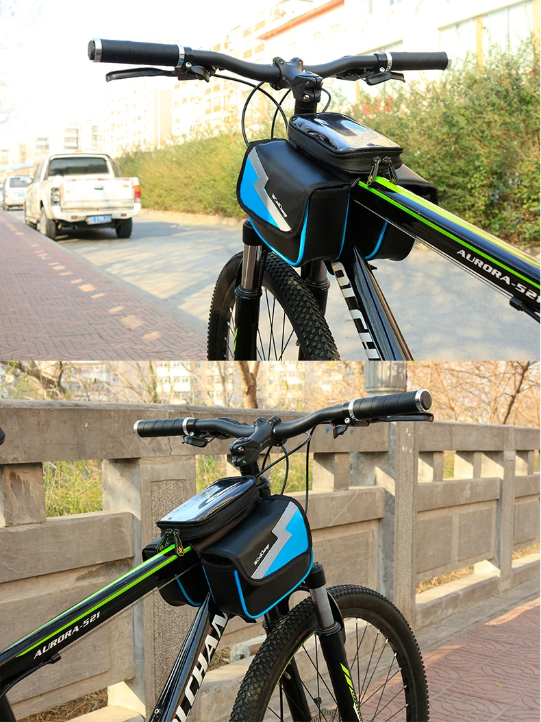 Top 2017 New Bicycle Frame Front Tube Touch Screen Phone Bag Bike 5.7 inch phone Bag For iPhone 7plus Pannier Cycling Accessories 7