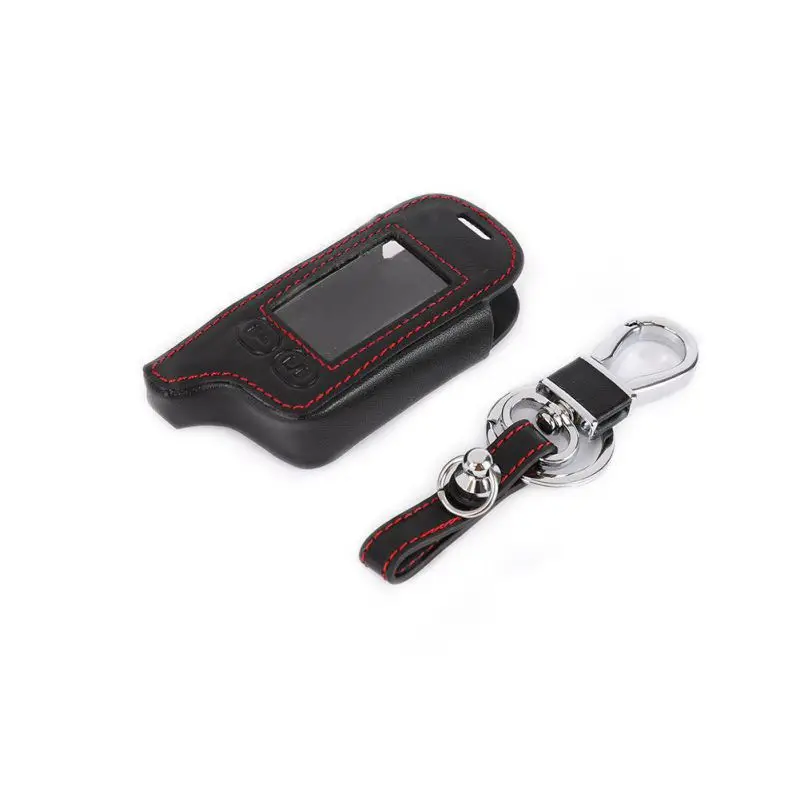 

Car Key Case Two Way Leather Car-Styling Key Cover Case For Tomahawk TZ 9010 TZ 9030 LCD Remote