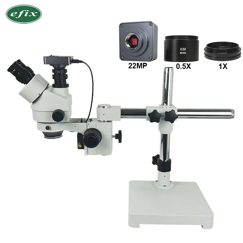 

efix 3.5-45X 22MP Simul-Focal Trinocular Microscope Single Boom Stand HDMI USB Camera Soldering for Repair Mobile Phone Tool