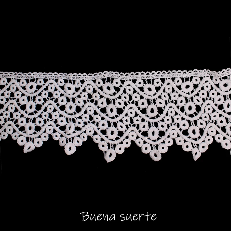 

Buena Suerte 10.5cm New Black/White Embroidered Ribbon DIY Sewing Handmade Craft Materials African Lace Fabric 2018 High Quality