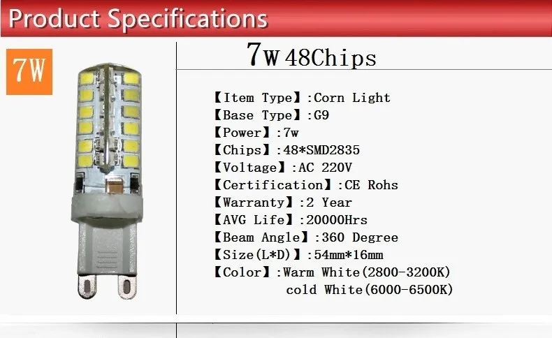 G9 светодиодный 7 Вт 9 Вт 10 Вт 12 Вт AC220V 240V G9 светодиодный светильник светодиодный лампы SMD 2835 3014 светодиодный g9 светильник заменить 30/Лампа, заменяющая галогенновую лампу 40 Вт светильник