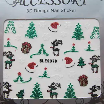 

Promotion 2016 popular DIY Fashion 3D Nail decals Hot Sale!! Christmas Mix 24 Styles Nail Art Sticker Free Shipping