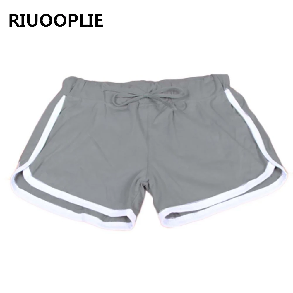 RIUOOPLIE Fast Drying Drawstring Women Shorts Casual Cotton Contrast