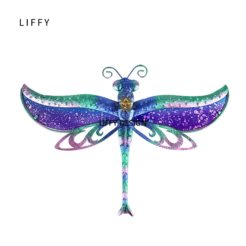 Cheap Liffy Dragonfly Wall Decor With Metal And Glass Painting