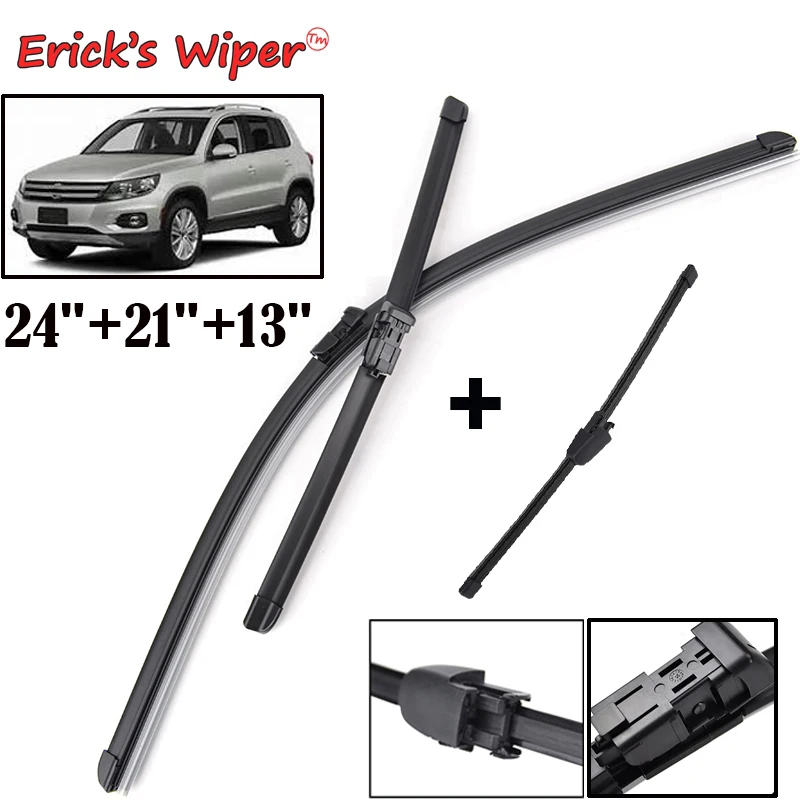 

Erick's Wiper LHD Front & Rear Wiper Blades Set For VW Tiguan MK1 2007 - 2017 2016 Windshield Windscreen Window 24"+21"+13"