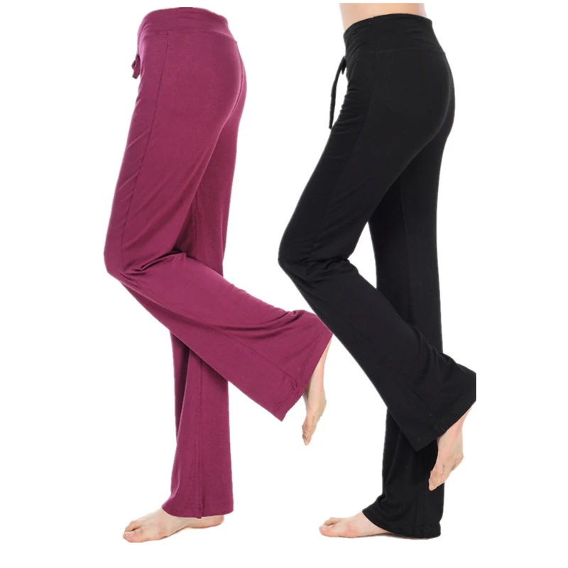 Women Loose Yoga Pants Loose Breathable Wide Leg Running Pants Women Solid Yoga Leggings High Waist Sport Leggings Female